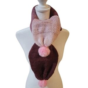 Hand Crafted Crochet Burgundy Gradient 13ways Handmade Scarf Wrap One-of-a-kind
